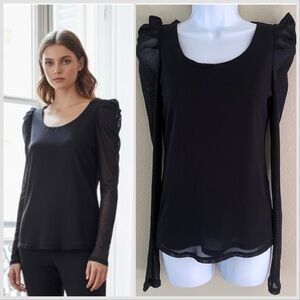 Vivienne Tam Y2K Top Size Small‎ Mesh Puff Sleeve Witchy Whimsigoth Romantic